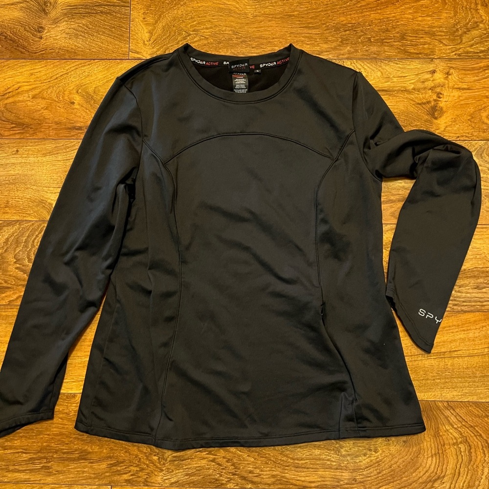 Spyder Active Black Crew Neck Shirt, NWOT, Large